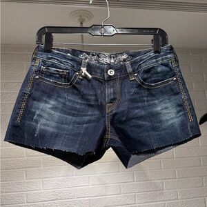 Express Dark Wash Jean Shorts‎